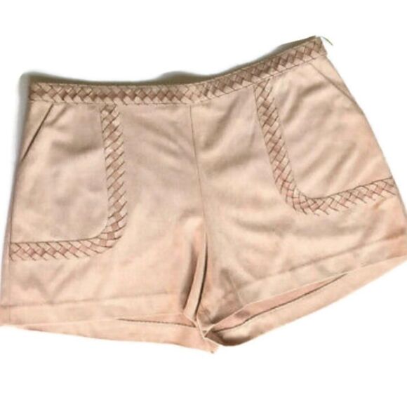 Gianni Bini Faux Suede Braid Shorts Sz L - Picture 1 of 6